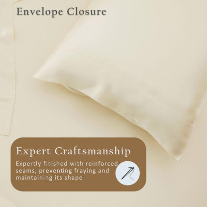 Luxury Pillow Case Set of 2 - Cooling Viscose Derived from Bamboo, Oeko-TEX, Breathabl Silky Soft Pillow Cases with Envelope Closure (Standard, White)