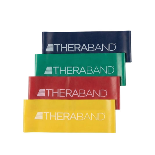 Resistance Band Loop Set, 8" Workout Bands for Strength Training, Stretching & Physical Therapy, Set of 4 Color-Coded Exercise Bands with Varying Resistance Levels, Portable & Durable
