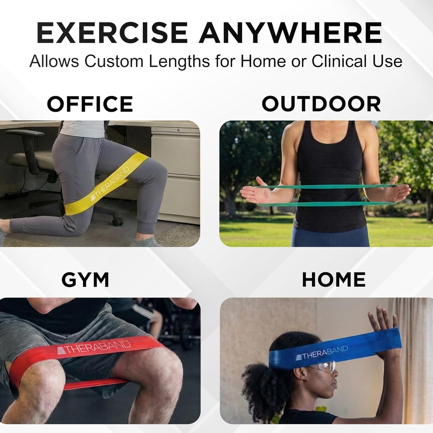 Resistance Band Loop Set, 8" Workout Bands for Strength Training, Stretching & Physical Therapy, Set of 4 Color-Coded Exercise Bands with Varying Resistance Levels, Portable & Durable