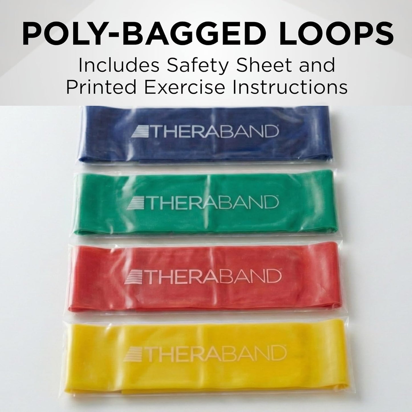 Resistance Band Loop Set, 8" Workout Bands for Strength Training, Stretching & Physical Therapy, Set of 4 Color-Coded Exercise Bands with Varying Resistance Levels, Portable & Durable