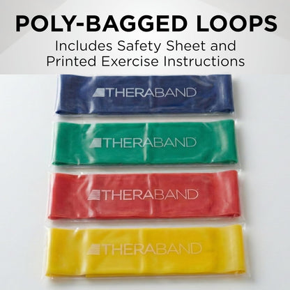 Resistance Band Loop Set, 8" Workout Bands for Strength Training, Stretching & Physical Therapy, Set of 4 Color-Coded Exercise Bands with Varying Resistance Levels, Portable & Durable