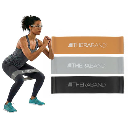 Resistance Band Loop Set, 8" Workout Bands for Strength Training, Stretching & Physical Therapy, Set of 4 Color-Coded Exercise Bands with Varying Resistance Levels, Portable & Durable