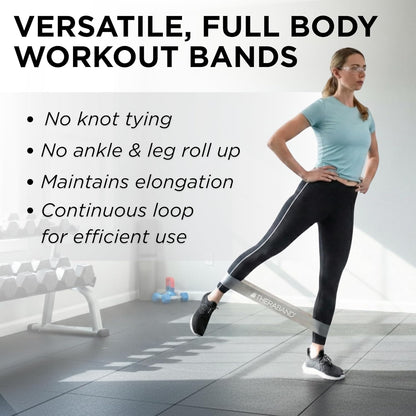 Resistance Band Loop Set, 8" Workout Bands for Strength Training, Stretching & Physical Therapy, Set of 4 Color-Coded Exercise Bands with Varying Resistance Levels, Portable & Durable