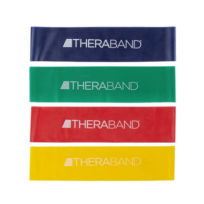 Resistance Band Loop Set, 8" Workout Bands for Strength Training, Stretching & Physical Therapy, Set of 4 Color-Coded Exercise Bands with Varying Resistance Levels, Portable & Durable