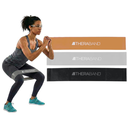 Resistance Band Loop Set, 8" Workout Bands for Strength Training, Stretching & Physical Therapy, Set of 4 Color-Coded Exercise Bands with Varying Resistance Levels, Portable & Durable