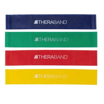 Resistance Band Loop Set, 8" Workout Bands for Strength Training, Stretching & Physical Therapy, Set of 4 Color-Coded Exercise Bands with Varying Resistance Levels, Portable & Durable