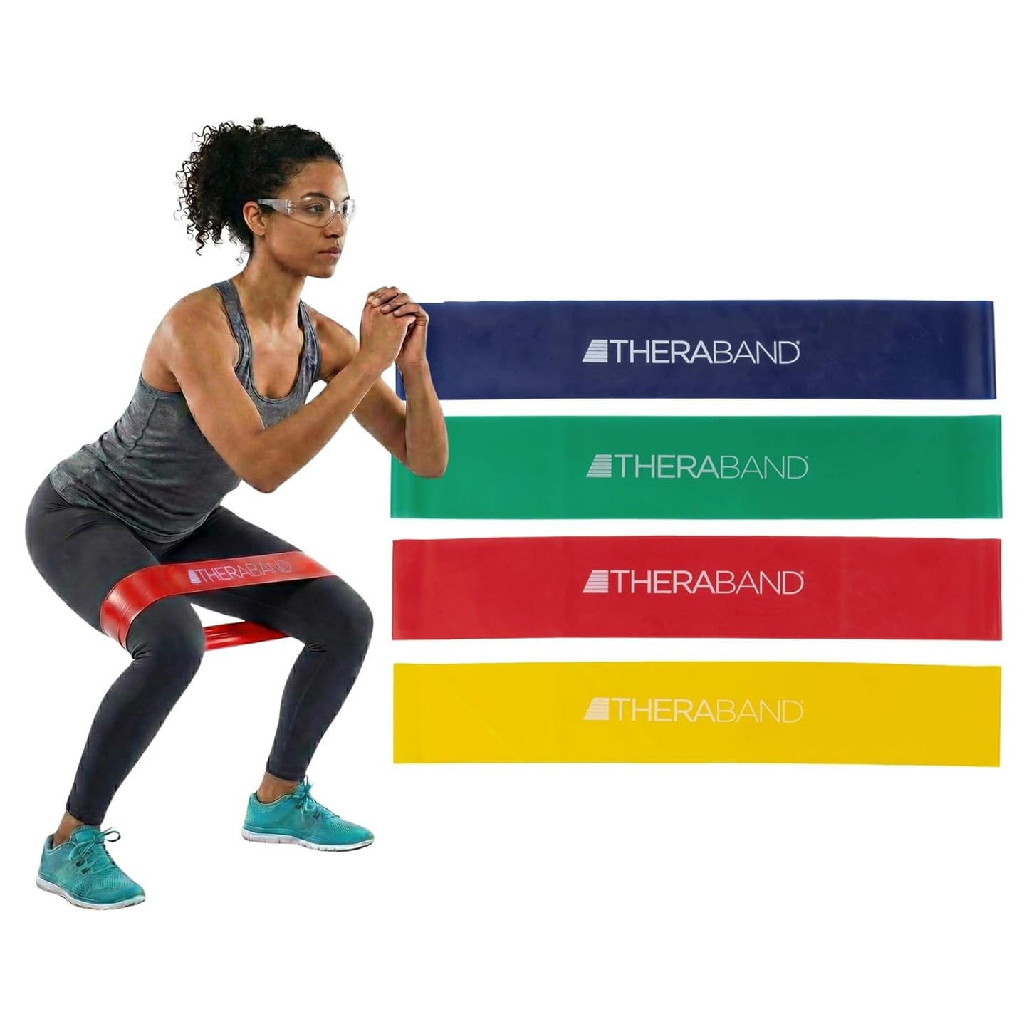 Resistance Band Loop Set, 8" Workout Bands for Strength Training, Stretching & Physical Therapy, Set of 4 Color-Coded Exercise Bands with Varying Resistance Levels, Portable & Durable