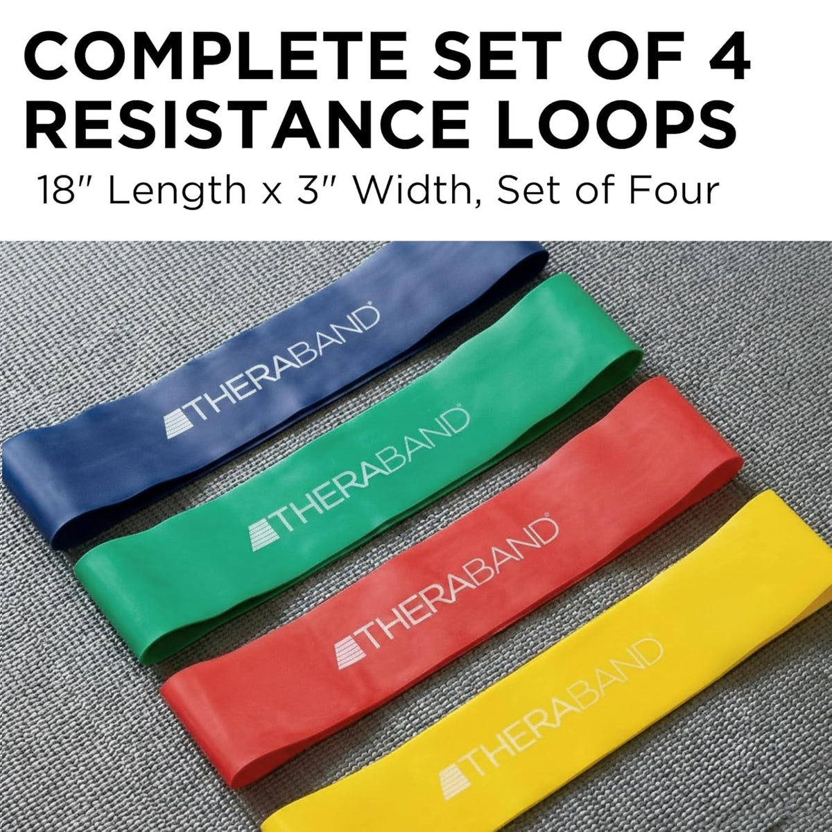Resistance Band Loop Set, 8" Workout Bands for Strength Training, Stretching & Physical Therapy, Set of 4 Color-Coded Exercise Bands with Varying Resistance Levels, Portable & Durable