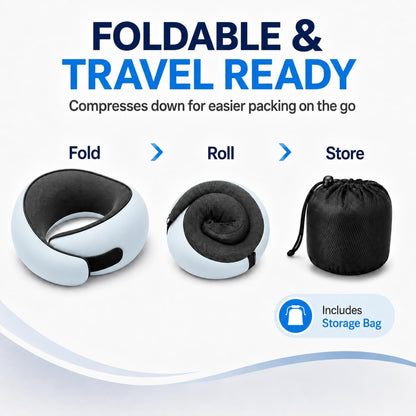 Travel Pillow for Airplane, Memory Foam Neck Pillow for Travel with Chin Support, Washable Cover & Storage Bag, Ergonomic 360° Neck Support for Long Flights, Car, Office, Home, Max Grey