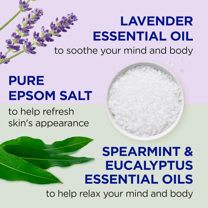 Foaming Bath with Pure Epsom Salt, Relax & Relief with Eucalyptus & Spearmint, 34 fl oz (Pack of 2)