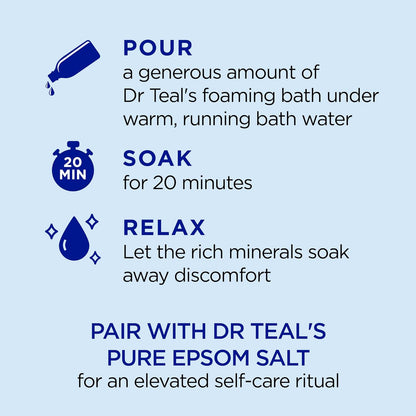 Foaming Bath with Pure Epsom Salt, Relax & Relief with Eucalyptus & Spearmint, 34 fl oz (Pack of 2)