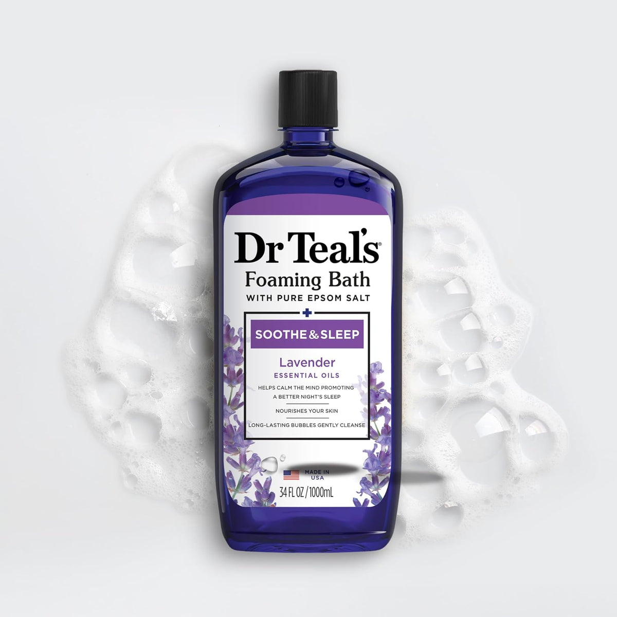 Foaming Bath with Pure Epsom Salt, Relax & Relief with Eucalyptus & Spearmint, 34 fl oz (Pack of 2)