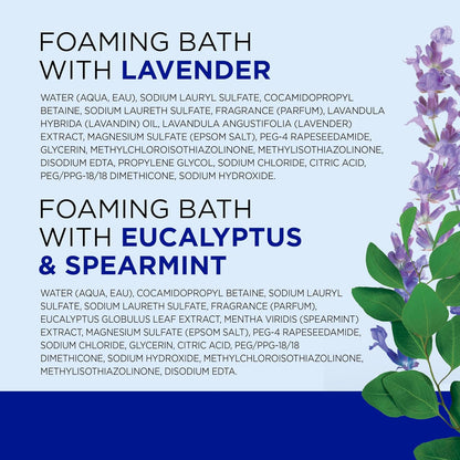 Foaming Bath with Pure Epsom Salt, Relax & Relief with Eucalyptus & Spearmint, 34 fl oz (Pack of 2)