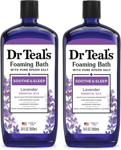 Foaming Bath with Pure Epsom Salt, Relax & Relief with Eucalyptus & Spearmint, 34 fl oz (Pack of 2)