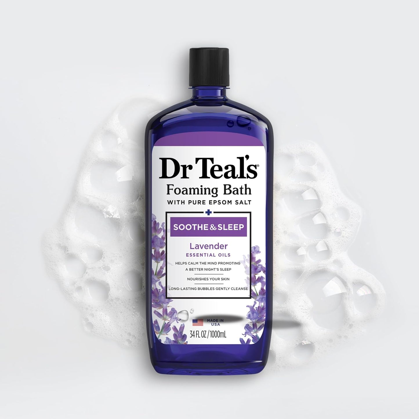 Foaming Bath with Pure Epsom Salt, Relax & Relief with Eucalyptus & Spearmint, 34 fl oz (Pack of 2)