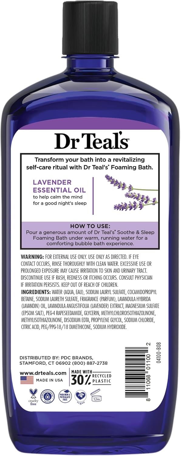 Foaming Bath with Pure Epsom Salt, Relax & Relief with Eucalyptus & Spearmint, 34 fl oz (Pack of 2)