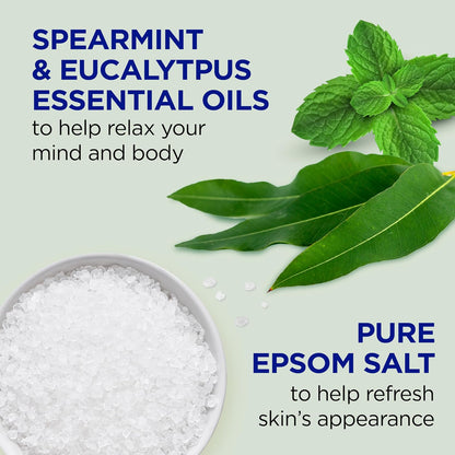 Foaming Bath with Pure Epsom Salt, Relax & Relief with Eucalyptus & Spearmint, 34 fl oz (Pack of 2)
