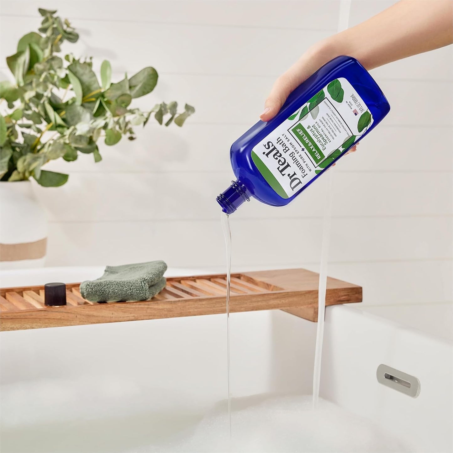 Foaming Bath with Pure Epsom Salt, Relax & Relief with Eucalyptus & Spearmint, 34 fl oz (Pack of 2)