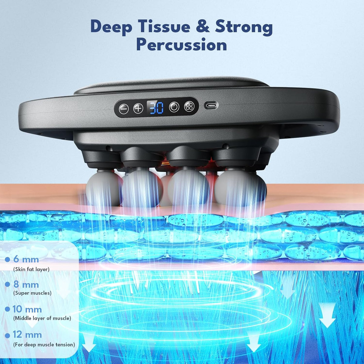 VTT 16 head massage gun deep tissue, Percussion Muscle Massager with 16 Heads, 3 Modes & 30 Intensities,Quiet Handheld Massager for Back Neck Shoulder Legs Muscle Pain Relief