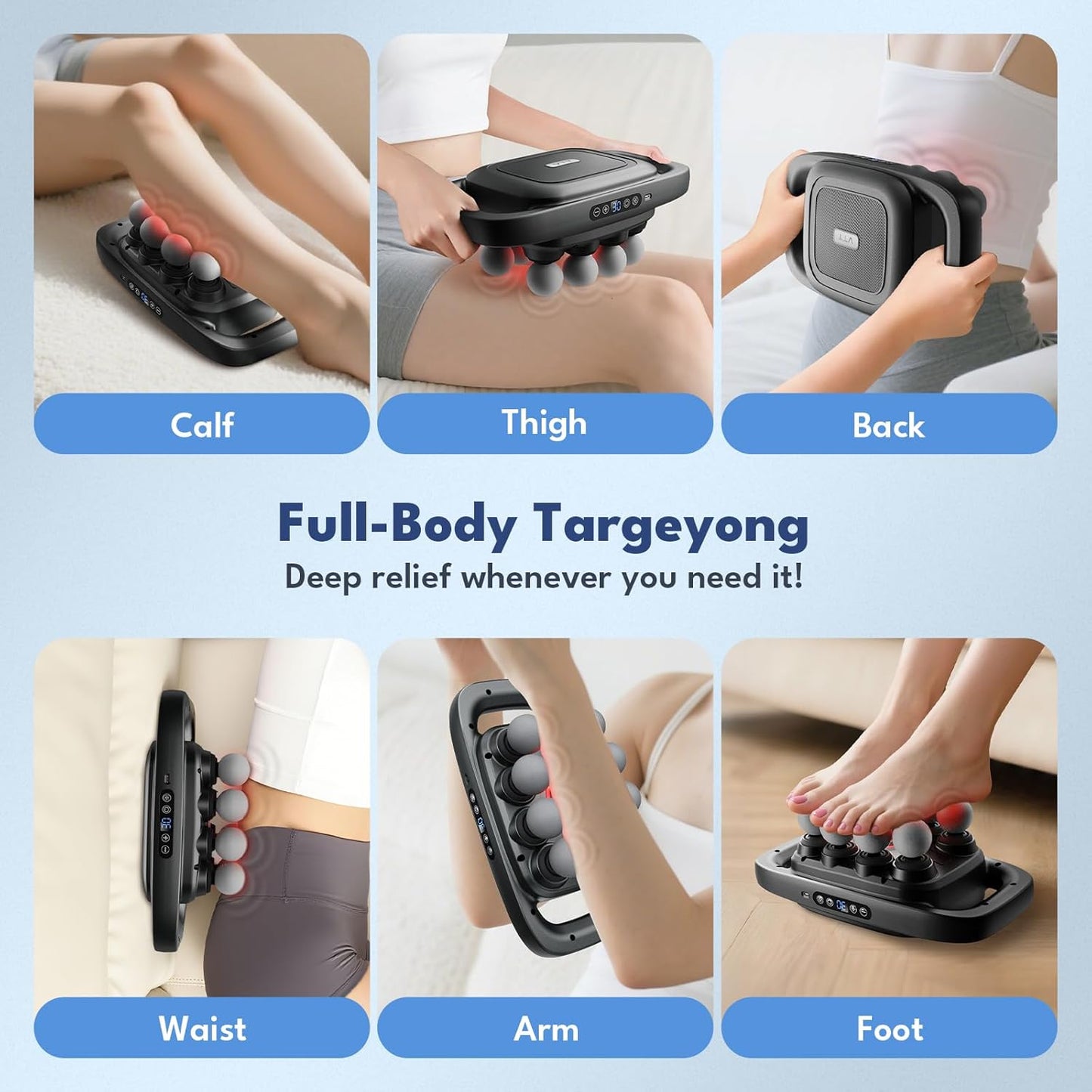 VTT 16 head massage gun deep tissue, Percussion Muscle Massager with 16 Heads, 3 Modes & 30 Intensities,Quiet Handheld Massager for Back Neck Shoulder Legs Muscle Pain Relief