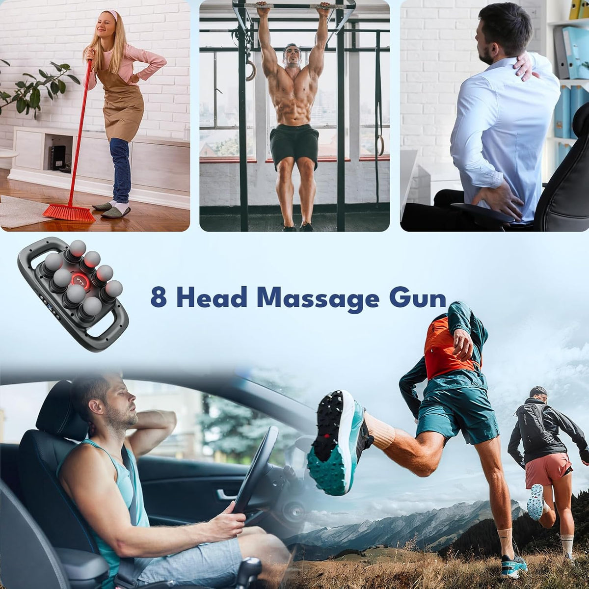 VTT 16 head massage gun deep tissue, Percussion Muscle Massager with 16 Heads, 3 Modes & 30 Intensities,Quiet Handheld Massager for Back Neck Shoulder Legs Muscle Pain Relief