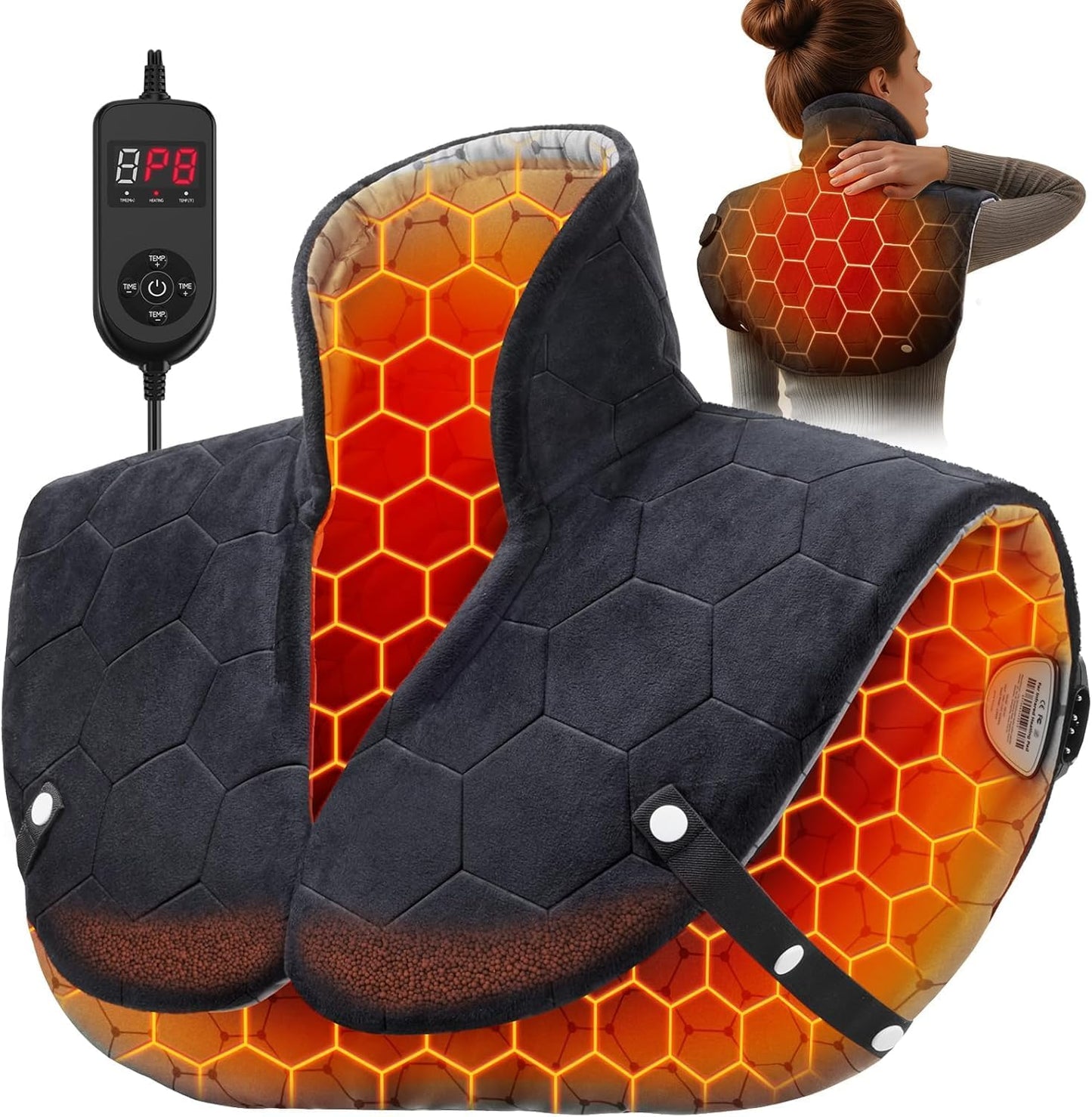 Fast-Heating Far Infrared Heating Pad for Neck and Shoulders and Back