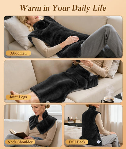 Fast-Heating Far Infrared Heating Pad for Neck and Shoulders and Back