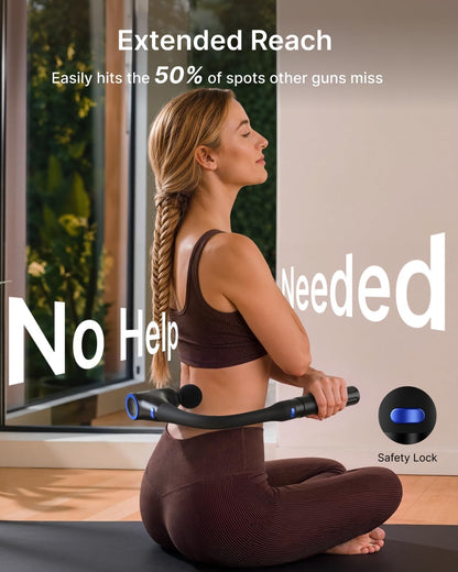 Reach Curve Massage Gun with Extension Handle, 4-in-1 Massager