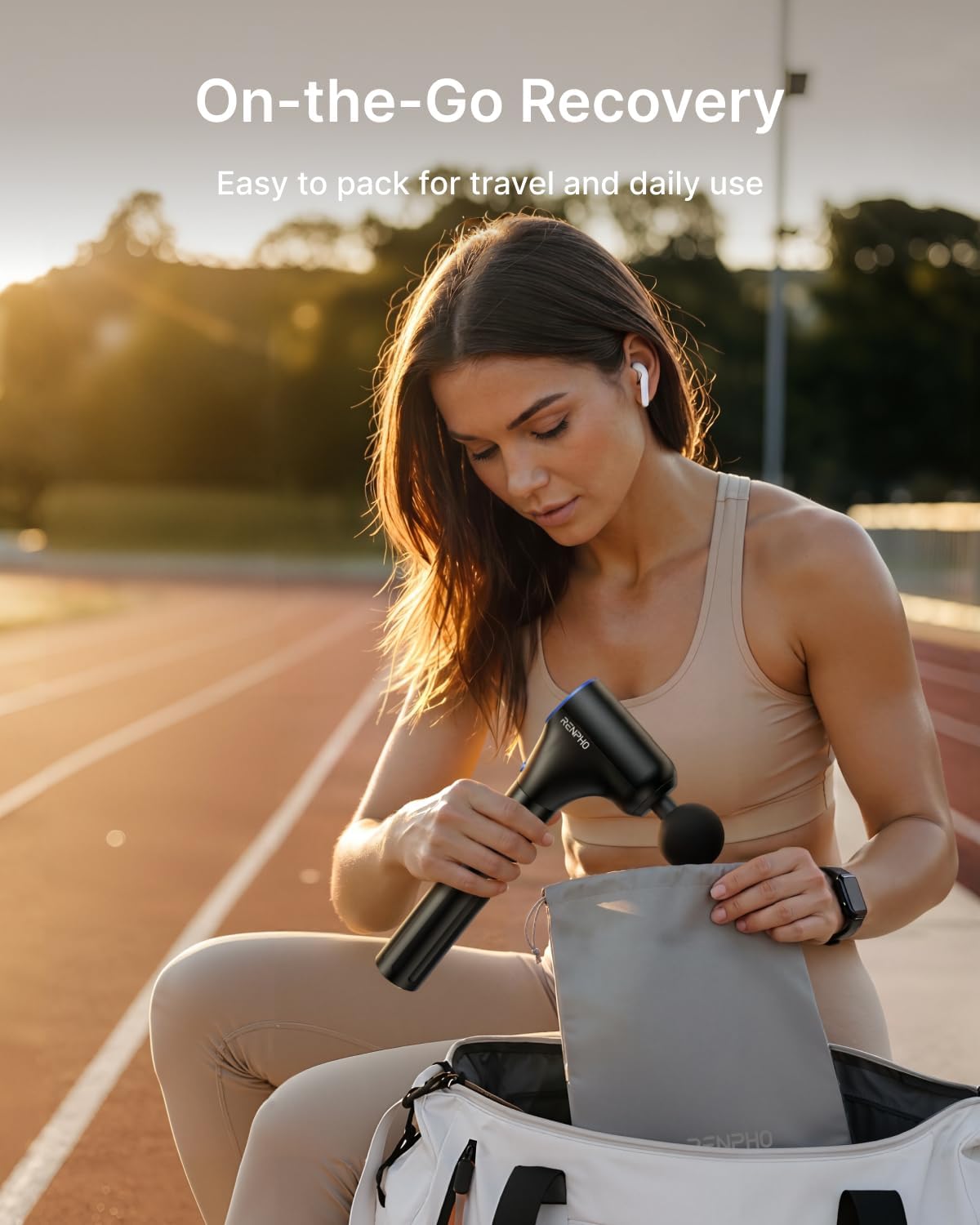 Reach Curve Massage Gun with Extension Handle, 4-in-1 Massager