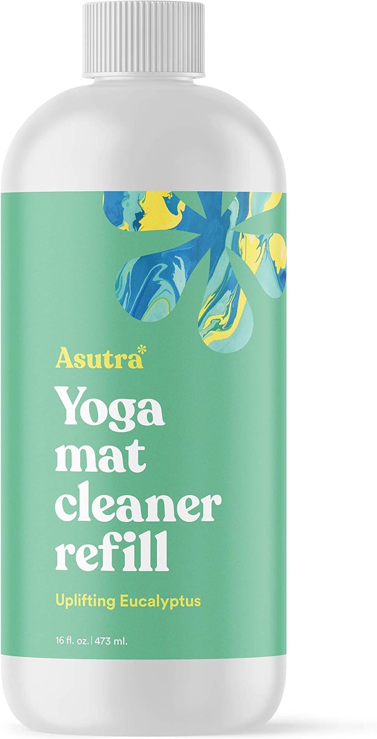 ASUTRA Yoga Mat Cleaner Spray Refill (Peaceful Lavender), 16 fl oz - Organic Essential Oils, No Slippery Residue, Deep-Cleansing for Fitness Gear & Gym Equipment