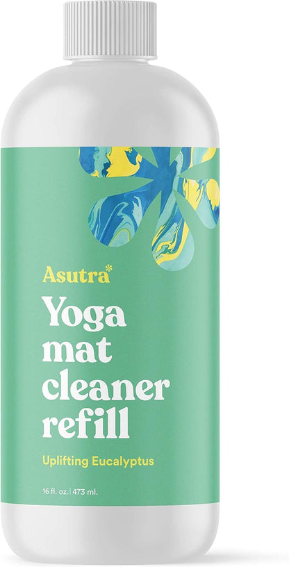 ASUTRA Yoga Mat Cleaner Spray Refill (Peaceful Lavender), 16 fl oz - Organic Essential Oils, No Slippery Residue, Deep-Cleansing for Fitness Gear & Gym Equipment