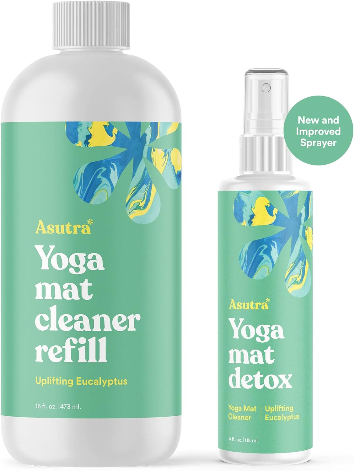 ASUTRA Yoga Mat Cleaner Spray Refill (Peaceful Lavender), 16 fl oz - Organic Essential Oils, No Slippery Residue, Deep-Cleansing for Fitness Gear & Gym Equipment