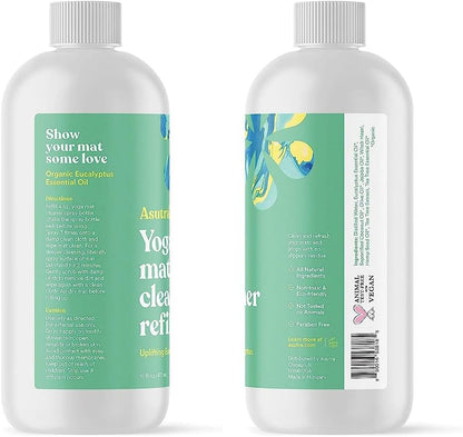 ASUTRA Yoga Mat Cleaner Spray Refill (Peaceful Lavender), 16 fl oz - Organic Essential Oils, No Slippery Residue, Deep-Cleansing for Fitness Gear & Gym Equipment