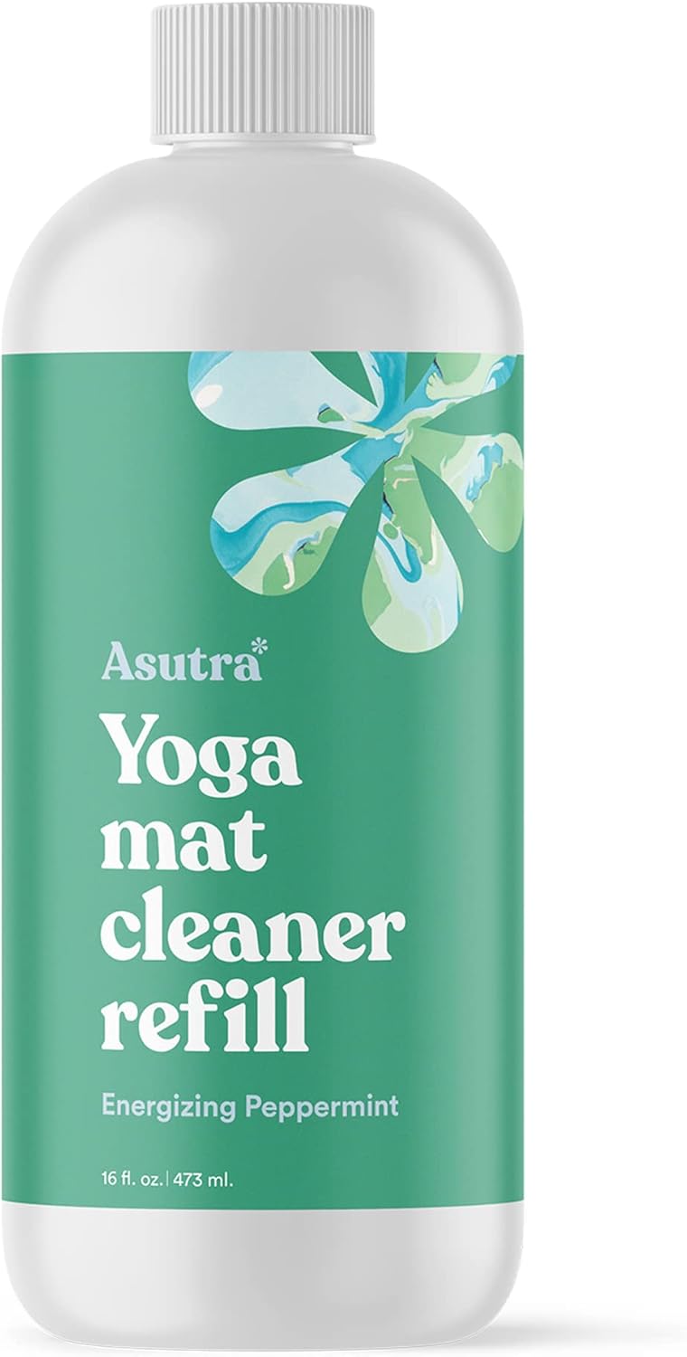ASUTRA Yoga Mat Cleaner Spray Refill (Peaceful Lavender), 16 fl oz - Organic Essential Oils, No Slippery Residue, Deep-Cleansing for Fitness Gear & Gym Equipment
