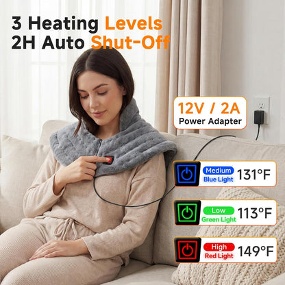 Portable Cordless Heating Pad for Neck and Shoulders Back, 10000mAh Battery