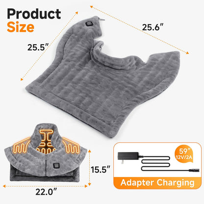 Portable Cordless Heating Pad for Neck and Shoulders Back, 10000mAh Battery