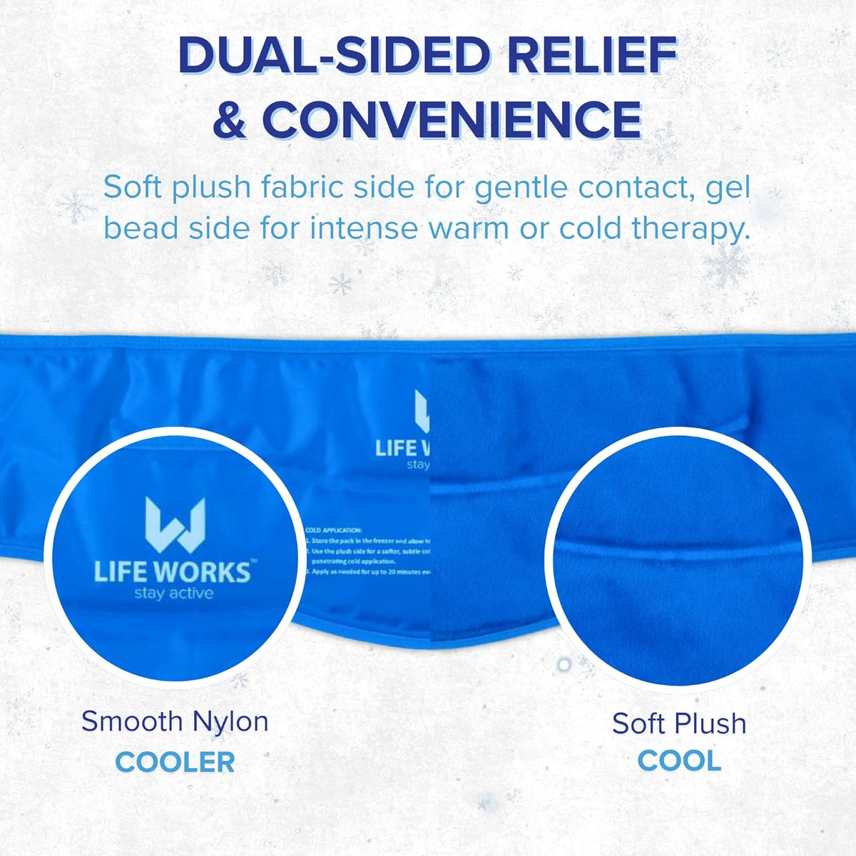 Gel Neck Ice Pack Wrap, Flexible Reusable Hot & Cold Pack, Soft Plush & Nylon Cover, Therapy Wrap for Neck, Shoulder & Upper Back Comfort, 23"x8"x5"