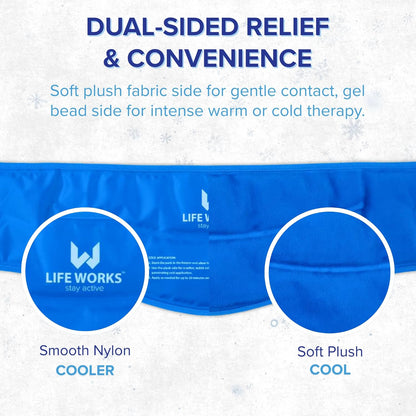 Gel Neck Ice Pack Wrap, Flexible Reusable Hot & Cold Pack, Soft Plush & Nylon Cover, Therapy Wrap for Neck, Shoulder & Upper Back Comfort, 23"x8"x5"