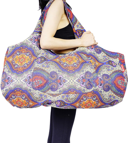 Yoga Mat Bag Large Yoga Mat Tote Sling Carrier with Pockets Fits Mats with Multi-Functional Storage Pockets Light and Durable