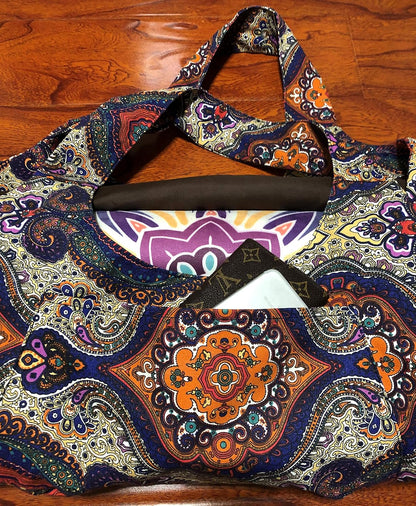Yoga Mat Bag Large Yoga Mat Tote Sling Carrier with Pockets Fits Mats with Multi-Functional Storage Pockets Light and Durable