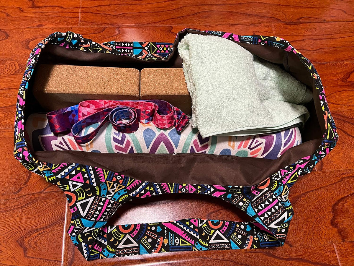 Yoga Mat Bag Large Yoga Mat Tote Sling Carrier with Pockets Fits Mats with Multi-Functional Storage Pockets Light and Durable