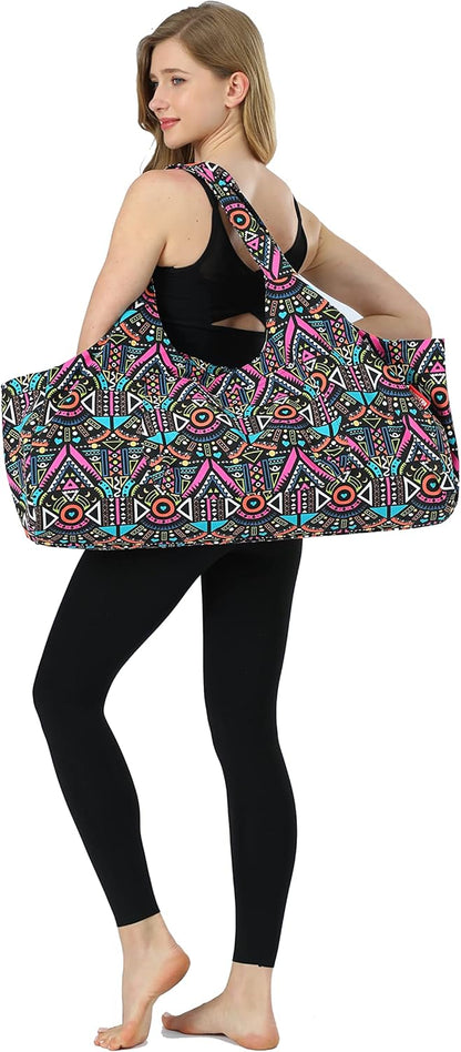Yoga Mat Bag Large Yoga Mat Tote Sling Carrier with Pockets Fits Mats with Multi-Functional Storage Pockets Light and Durable