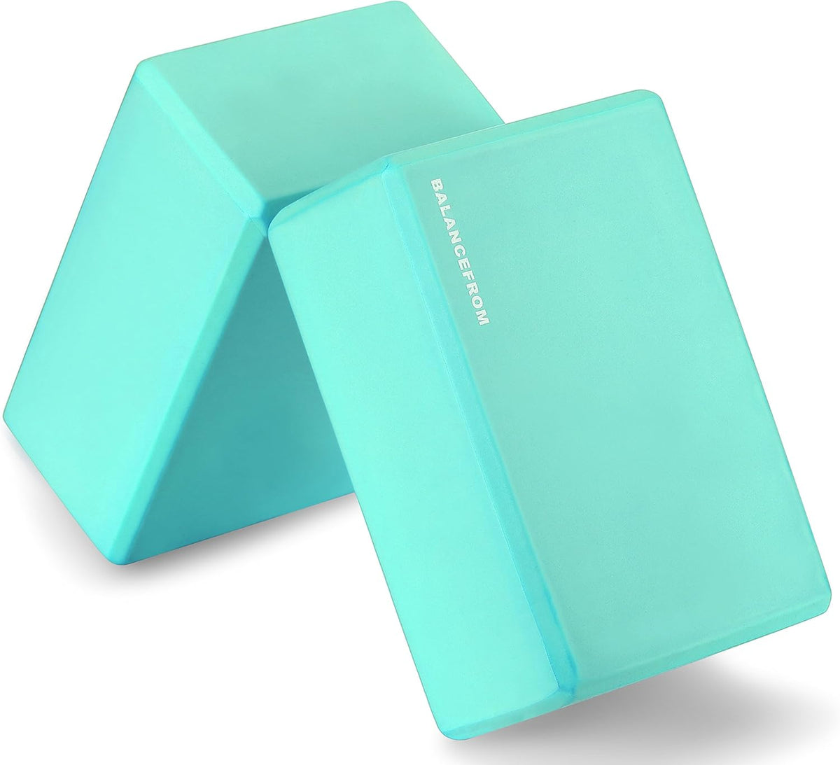 Set of 2 High Density Yoga Blocks, 9"x6"x4" Each, Pair (Green)