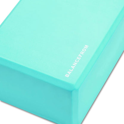 Set of 2 High Density Yoga Blocks, 9"x6"x4" Each, Pair (Green)