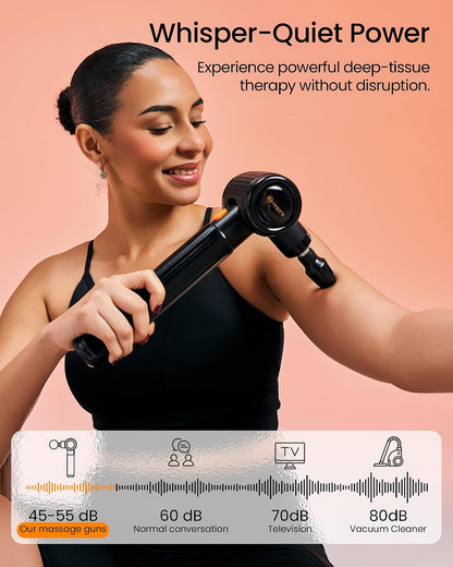 Massage Gun with Heat and Cold,Massage Gun Deep Tissue with Extension Handle & 3 Adjustable Angles,Handheld Percussion Back Massager for Muscle/Neck/Body Pain Relief,6 Heads,with Case