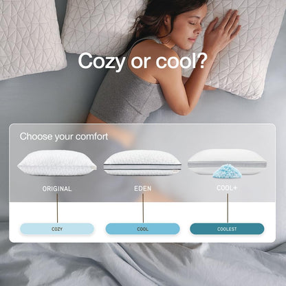 Coop Home Goods Original Adjustable Pillow, Queen Size Bed Pillow for Sleeping, Cross Cut Memory Foam Pillow - Medium Firm Back, Stomach and Side Sleeper Pillow, CertiPUR-US/GREENGUARD Gold