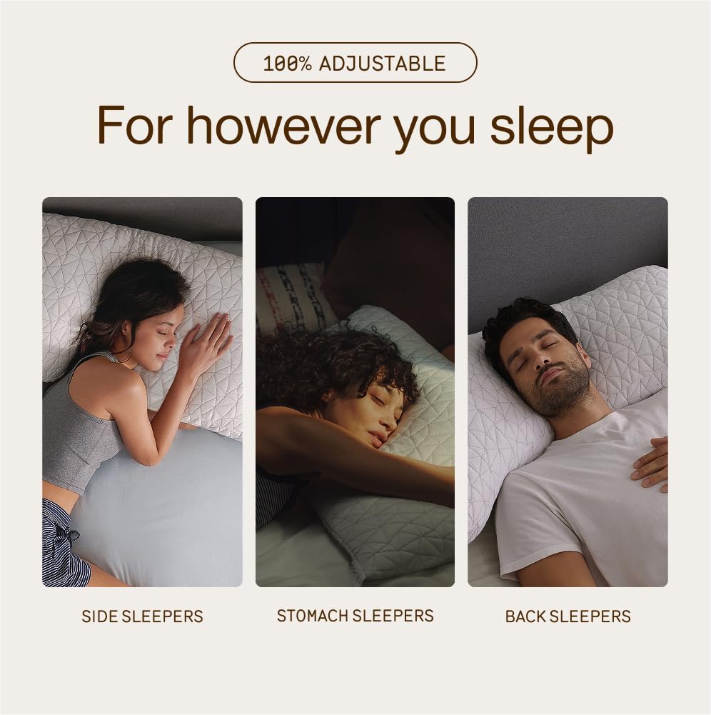 Coop Home Goods Original Adjustable Pillow, Queen Size Bed Pillow for Sleeping, Cross Cut Memory Foam Pillow - Medium Firm Back, Stomach and Side Sleeper Pillow, CertiPUR-US/GREENGUARD Gold