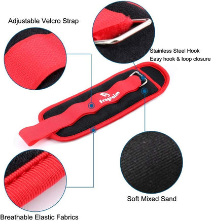Ankle Weights for Women, Men and Kids - 1/2/3/4/6/8/10/12/15/20 LBS 1 Pair Strength Training Wrist/Leg/Arm Weight with Adjustable Strap for Jogging, Gymnastics, Aerobics, Home Fitness, Physical Therapy