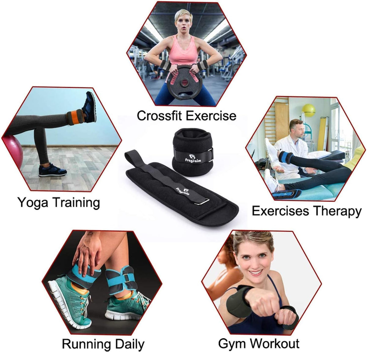 Ankle Weights for Women, Men and Kids - 1/2/3/4/6/8/10/12/15/20 LBS 1 Pair Strength Training Wrist/Leg/Arm Weight with Adjustable Strap for Jogging, Gymnastics, Aerobics, Home Fitness, Physical Therapy