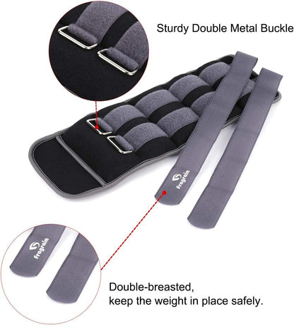 Ankle Weights for Women, Men and Kids - 1/2/3/4/6/8/10/12/15/20 LBS 1 Pair Strength Training Wrist/Leg/Arm Weight with Adjustable Strap for Jogging, Gymnastics, Aerobics, Home Fitness, Physical Therapy